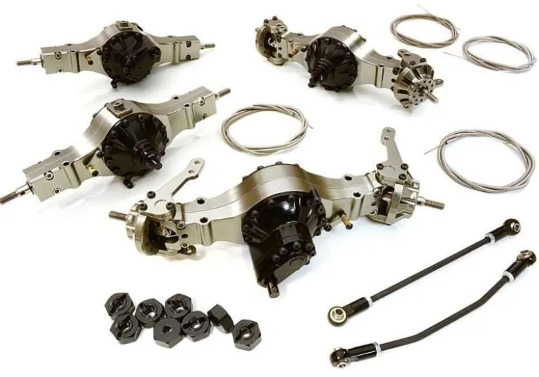 Berlinski Tuning C26809GUN8x8 Alu Achsen Set sperrbar für 1/10 und 1/14 Fahrzeuge mit 2 Lenkachsen alle Achsen sperrbar über RC