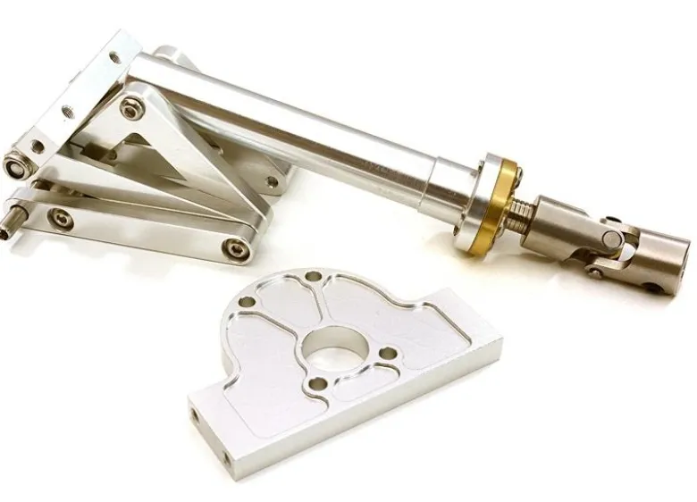 Berlinski Tuning C27800SILVERAlu Kipp-Spindel-Mechanik mit Motohalter für 1/14 Truck