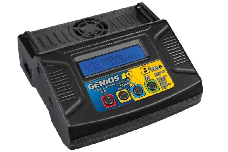 B-tec BT-001-212Genius 80 Ladegerät AC/DC 80 Watt 1-6S 7A mit Ladekabel T-Plug