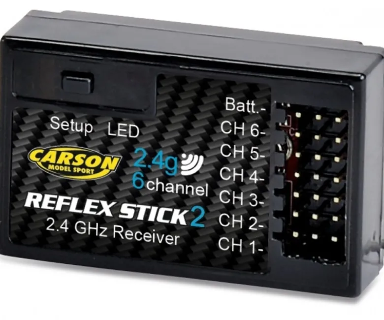 Carson 500501007Extreme Reflex Stick II 2.4 GHz 6 Kanal Fernsteuerung Carbon