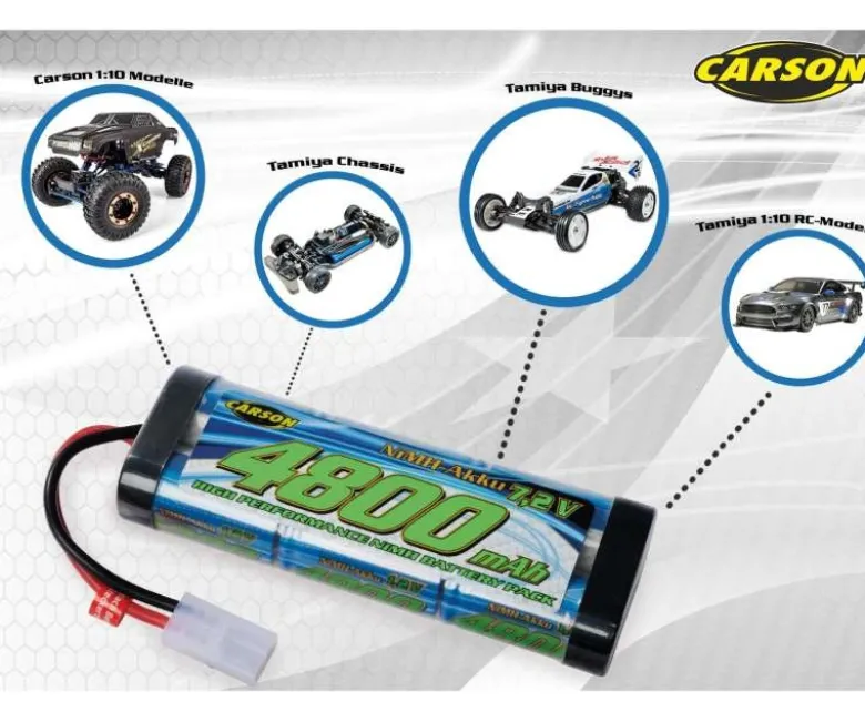 Carson 500608228NiMH Race Akku 7,2V/4800mAh, mit Tamiya-Stecker