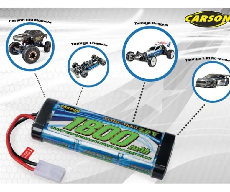 Carson 500608221NiMH 7,2V/1800mAh Race Akku, mit TAMIYA Stecker
