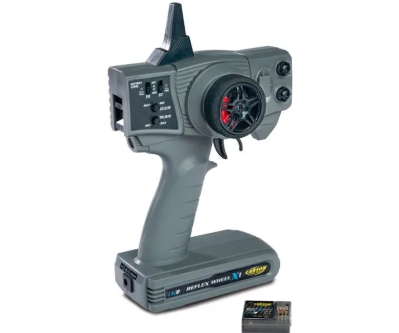 Carson 500500105Reflex Wheel X1 2-CH Fernsteuerung 2.GHz, grau mit Empfänger