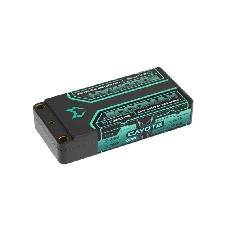 Cayote CA502S145Racing LiPo Akku 145C, 5000mAh, 7.6V 2S, 38Wh Shorty