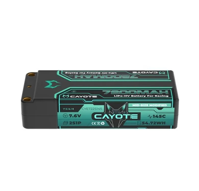 Cayote CYE722S145Racing Lipo Akku, 145C, 7200mAh, 2S1P, 7.6V, 54.72Wh