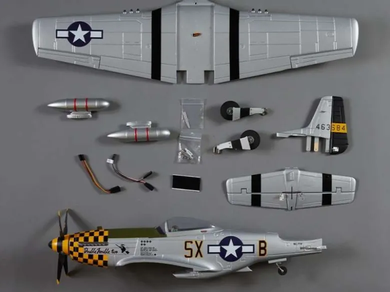 DERBEE DB003PGP-51D Mustang Warbird PNP gelb - 75cm