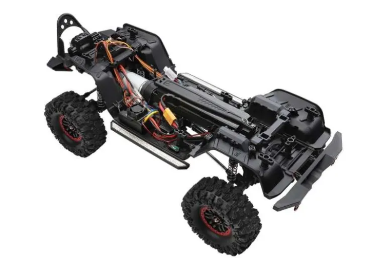 DF-Models 3163DF-4S PRO Crawler 1:10 313mm Radstand, 2.4GHz RTR, gelb in Transportbox