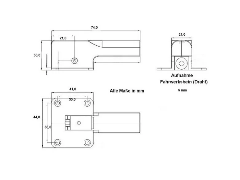 D-Power DPER02LND-Power Elektrisches Einziehfahrwerk L - mit Welle