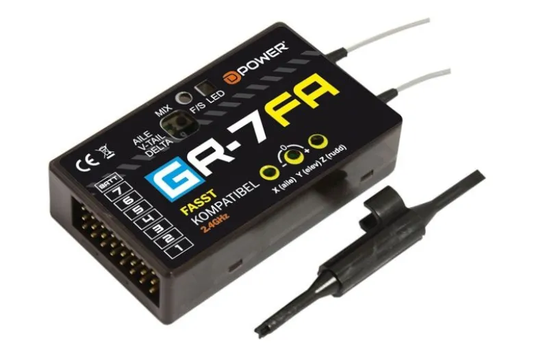 D-Power GR7FAGR-7FA 2.4GHz Empfänger mit 3X Gyro FASST kompatibel