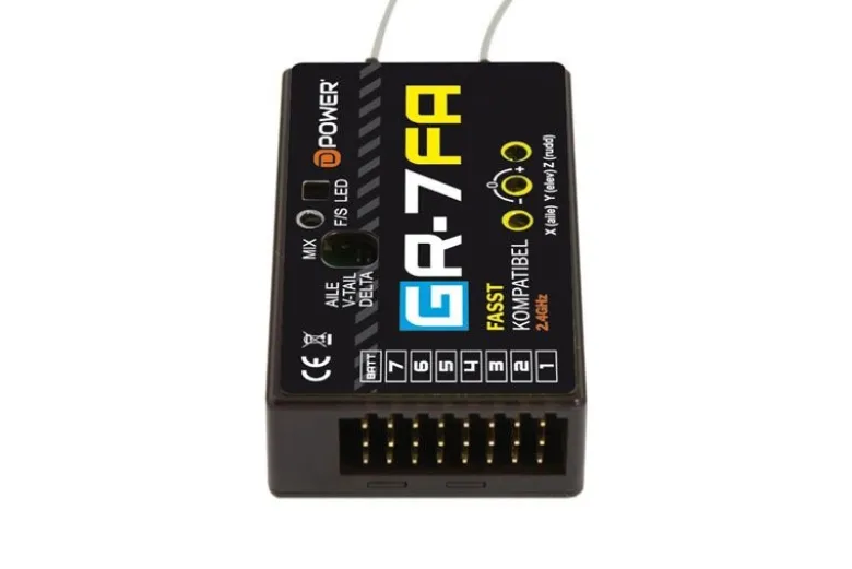 D-Power GR7FAGR-7FA 2.4GHz Empfänger mit 3X Gyro FASST kompatibel