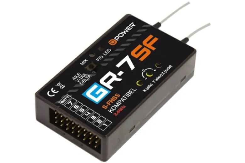 D-Power GR7SFGR-7SF 2.4GHz Empfänger mit 3X Gyro Futaba S-FHSS kompatibel