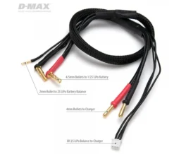 DynoMAX B9670Ladekabel 4/5mm 2S LiPo auf XT60 12AWG 500mm