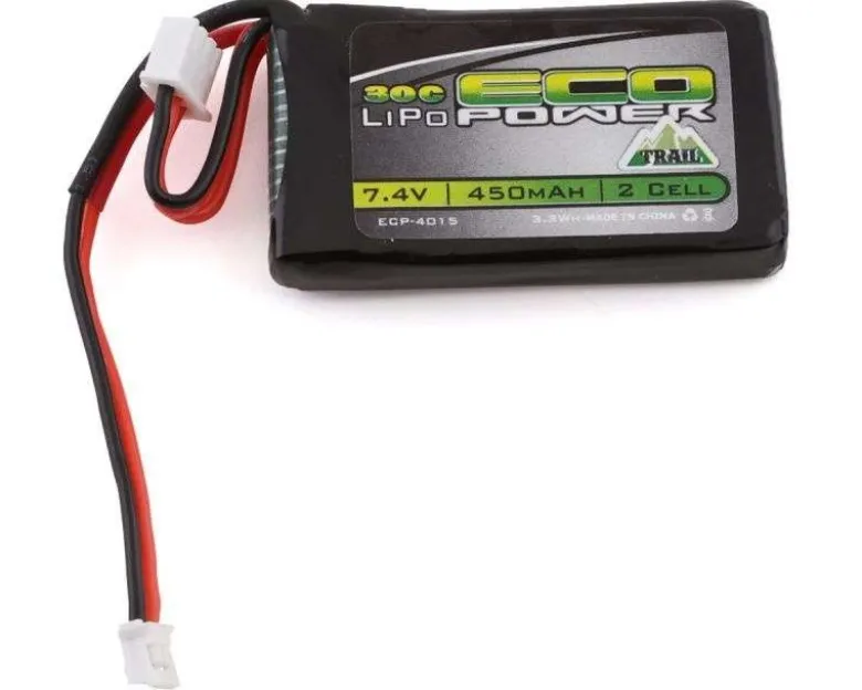 EcoPower ECP-4015LiPo Akku 2S 30C 7.4V, 450mAh mit PH2.0 Stecker, Trail SCX24