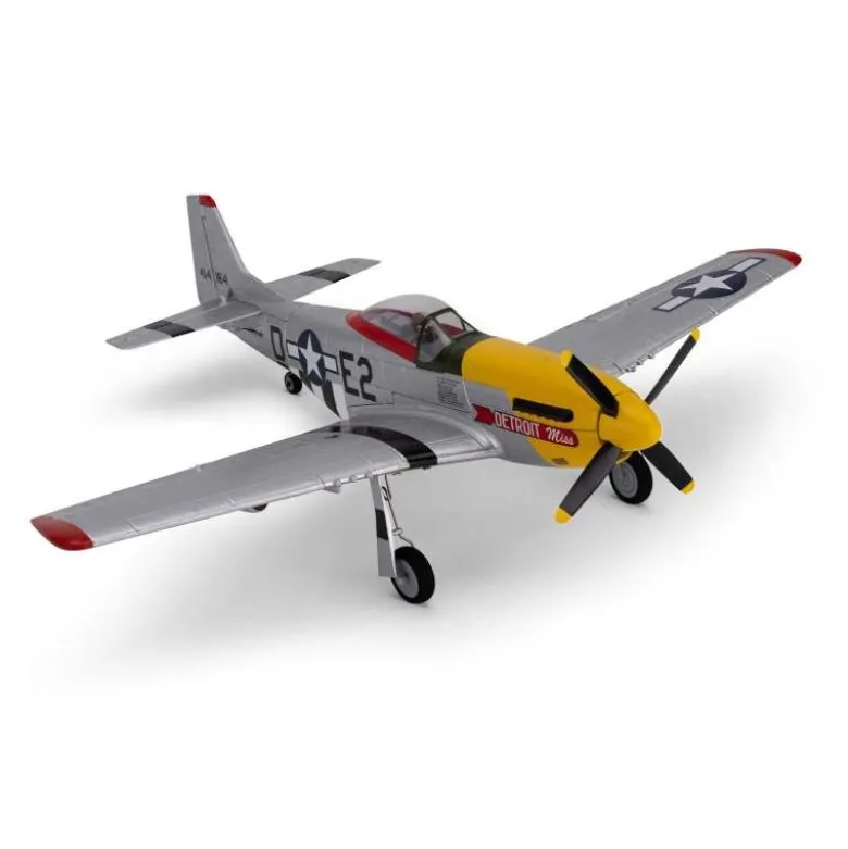 E-flite EFLU7350UMX P-51D Mustang 'Detroit Miss' 493mm BNF Basic mit AS3X und SAFE Select