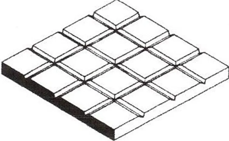 Evergreen 4514Gehwegplatten, 1x150x300 mm.Raster 3,2x3,2 mm, 1 Stück