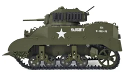 EXHOBBY EXAC01083GB2M5A1 Stuart RC Panzer 1:16, grün mit Rauch, Laufanhebung, 360-Grad-Turmdrehung, KEIN Schießen