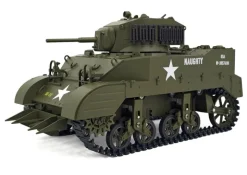 EXHOBBY EXAC01083GB2M5A1 Stuart RC Panzer 1:16, grün mit Rauch, Laufanhebung, 360-Grad-Turmdrehung, KEIN Schießen