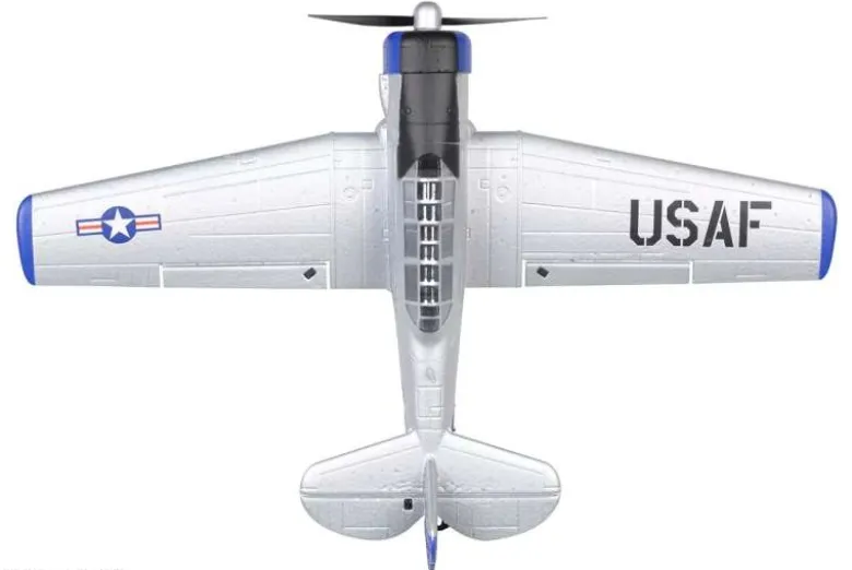 EZ-Wings EZ-037Mini AT-6 Texan 450mm, 2.4GHz RTF, silber inkl. 2x LiPo 3.7V 400mAh & USB Ladegerät