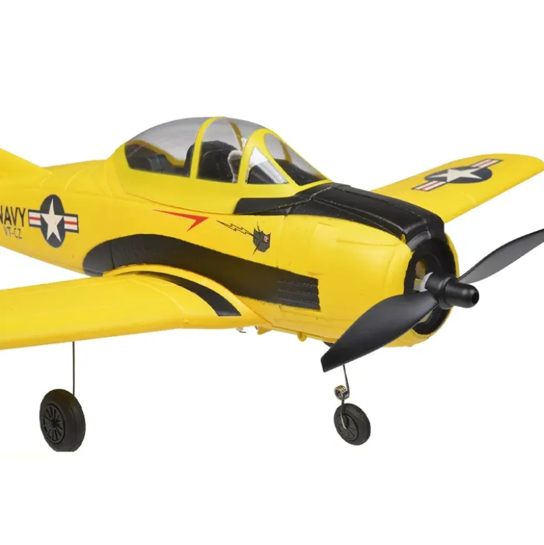 EZ-Wings EZ-038North American T-28 Trojan 450mm, 2.4GHz RTF - gelb inkl. 2x LiPo 3.7V 400mAh & USB Ladegerät
