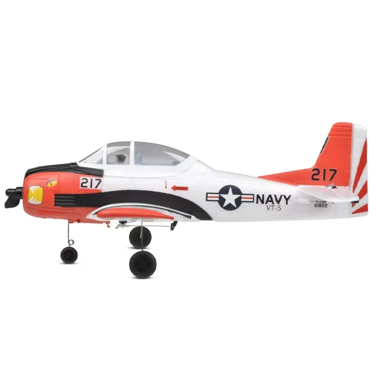 EZ-Wings EZ-039North American T-28 Trojan 450mm, 2.4GHz RTF - weiß/rot inkl. 2x LiPo 3.7V 400mAh & USB Ladegerät