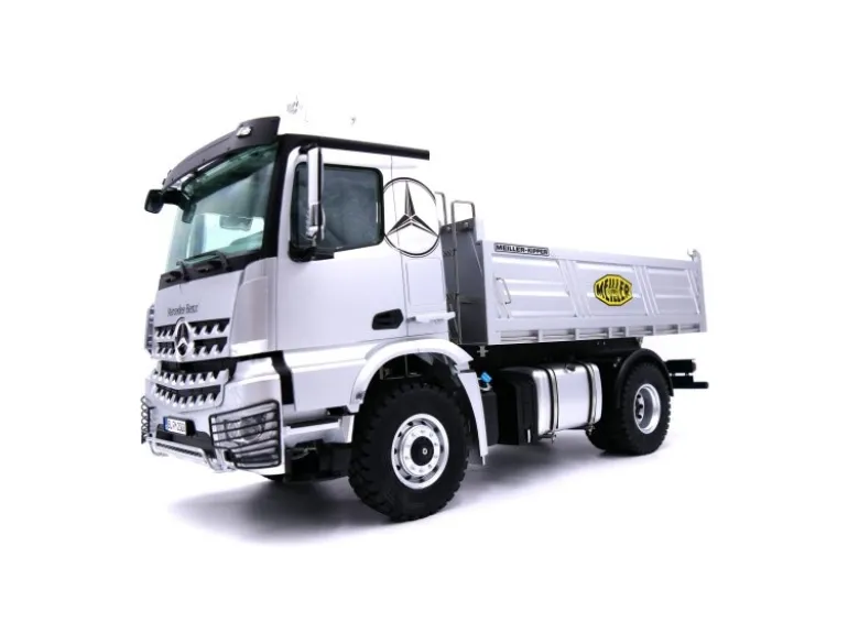 Fm-electrics FM_EMBA4x4KMercedes-Benz Arocs 4x4 Kipper LKW 1:14 RTR Metall, elektro silber
