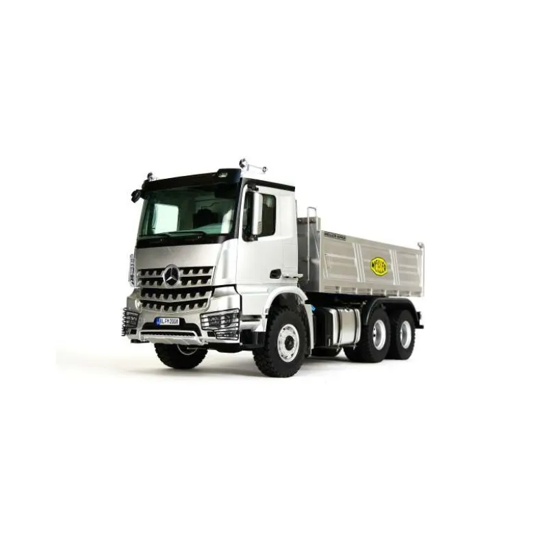 Fm-electrics FM_EMBA6x6K-siMercedes-Benz Arocs 6x6 Kipper LKW 1:14 RTR Metall, elektro silber