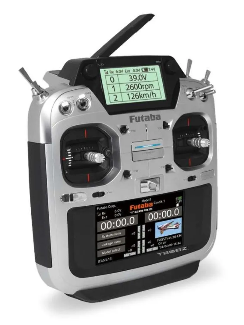 Futaba FP05003225-3T26SZ 26-Kanal FASSTest Fernsteuerung mit Empfänger R7208SB inkl. LiPo Senderakku