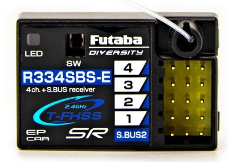 Futaba 01000685R334SBS-E 4-Kanal Empfänger Telemetrie S.BUS2 T-FHSS 2,4GHz
