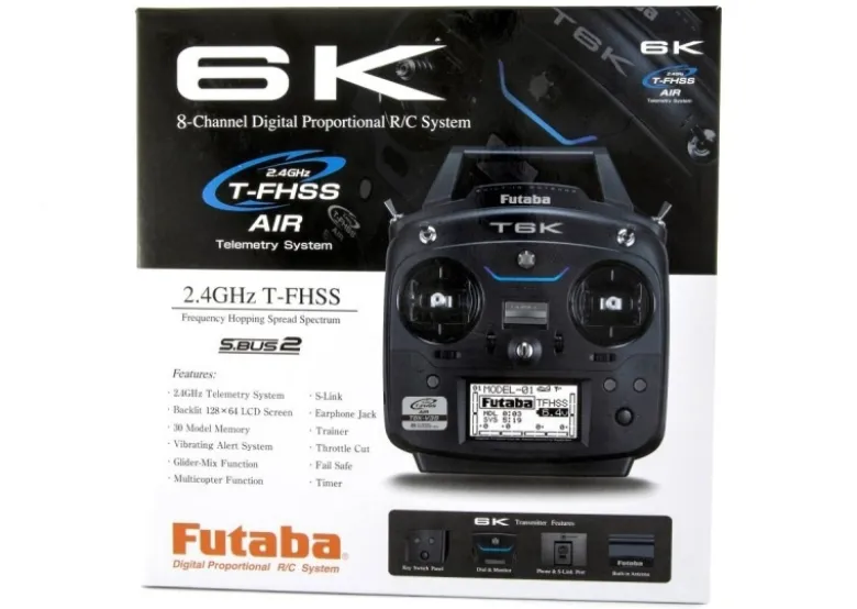 Futaba 01000098T6K V3S 8-Kanal Fernsteuerung 2.4GHz T-FHSS +R3008SB - M2