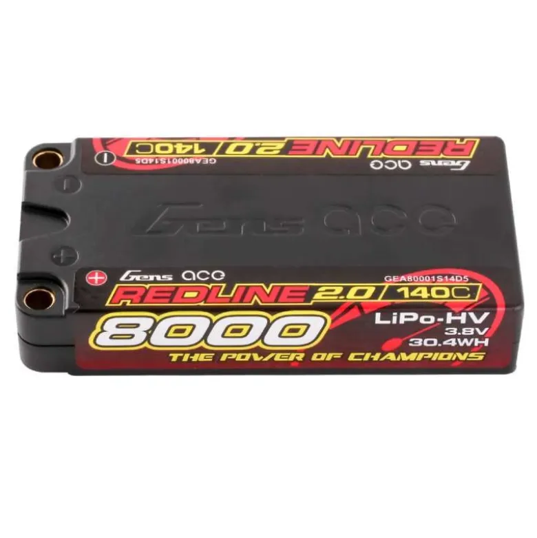 Gens ace GEA80001S14D5HV LiPo Redline 2.0 Serie 8000mAh 3,8 V 140C 1S2P Hardcase