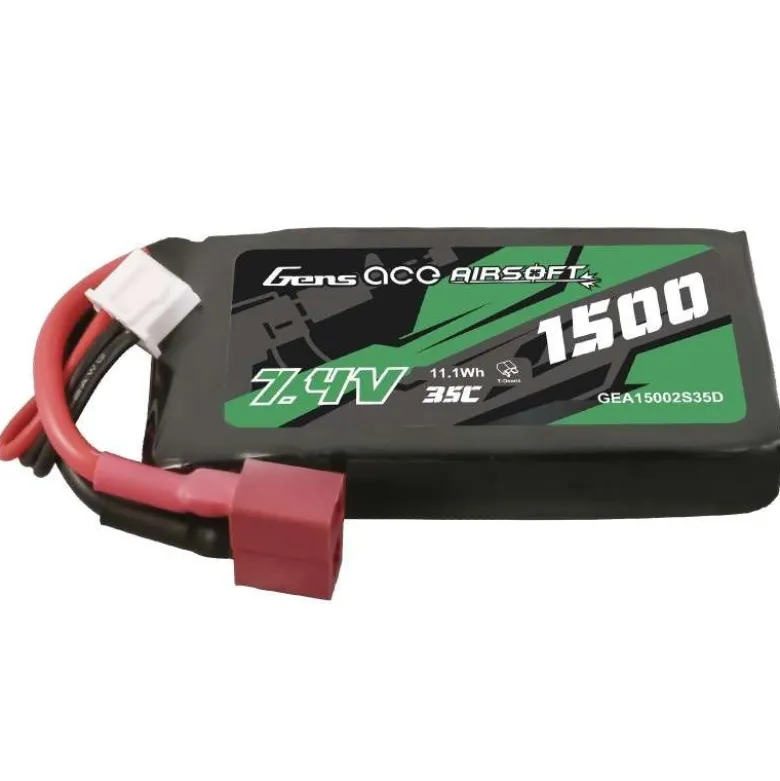 Gens ace GEA15002S35DLiPo Akku 35C 1500mAh 2S1P 7.4V, T-Stecker passend für Amewi Hyper Go ( mit Schaumstoffblock )