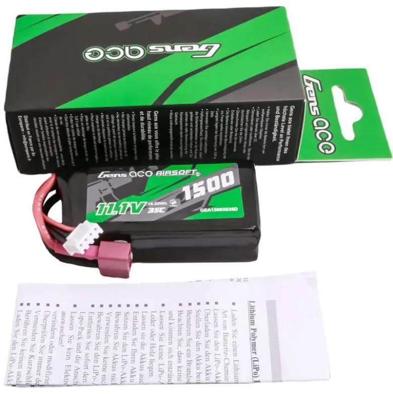 Gens ace GEA15003S35DLiPo-Akku 35C 1500mAh 3S1P 11,1V mit T-Stecker passend Für Hyper Go und Maniac Brushless