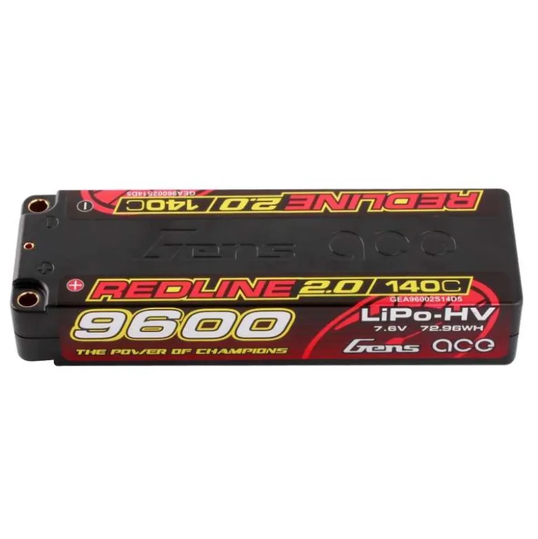 Gens ace GEA96002S14D5Redline 2.0 Serie 9600mAh 7,6 V 140C 2S1P HardCase HV Lipo