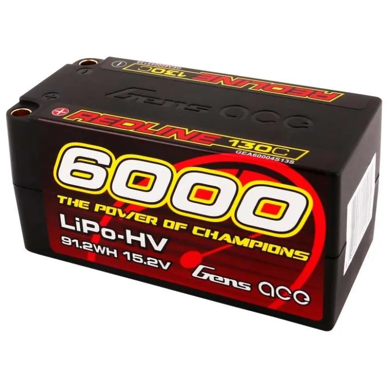 Gens ace GEA60004S13SRedline HV LiPo Akku 4S2P 6000mAh 15.2V 130C, Shorty 5mm