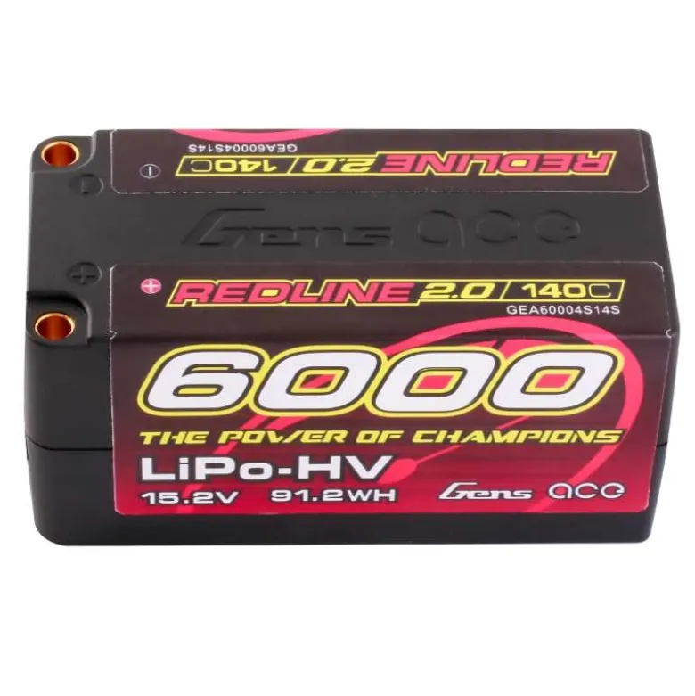 Gens ace GEA60004S14SRedline 2.0 HV Lipo Akku 6000mAh 15.2V 140C 4S2P Hardcase Short-size