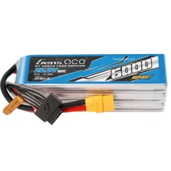 Gens ace GEA606S80SX9GTLiPo Akku G-Tech 6000mAh 22.2V 80C 6S1P, mit XT90 Stecker Softcase, speziell für die 700er Klasse Helikopter