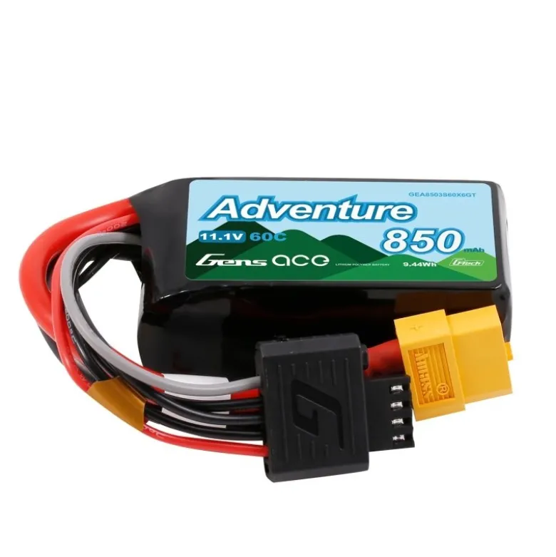Gens ace GEA8503S60X6GTAdventure G-Tech LiPo-Akku 850mAh 3S1P 11.1V 60C, XT60