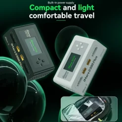 Gens ace GEA300WPLUS-EBG-tech iMars D300 Plus Smart Ladegerät Dual-Channel, schwarz