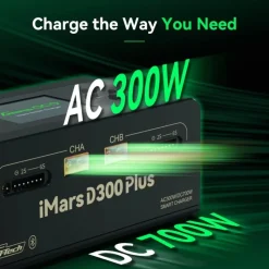 Gens ace GEA300WPLUS-EBG-tech iMars D300 Plus Smart Ladegerät Dual-Channel, schwarz