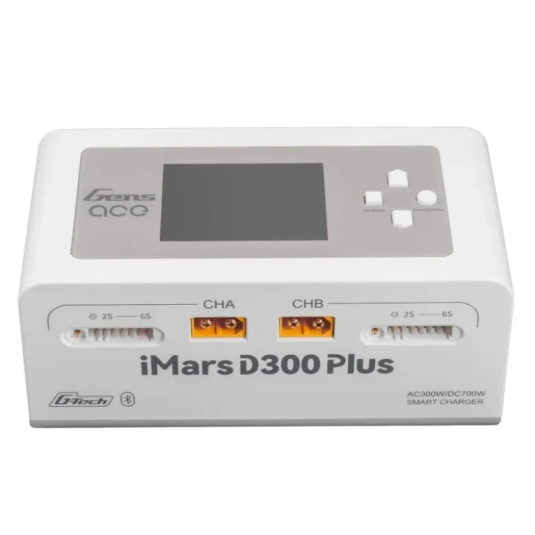 Gens ace GEA300WPLUS-EWG-tech iMars D300 Plus Smart Ladegerät Dual-Channel, weiß