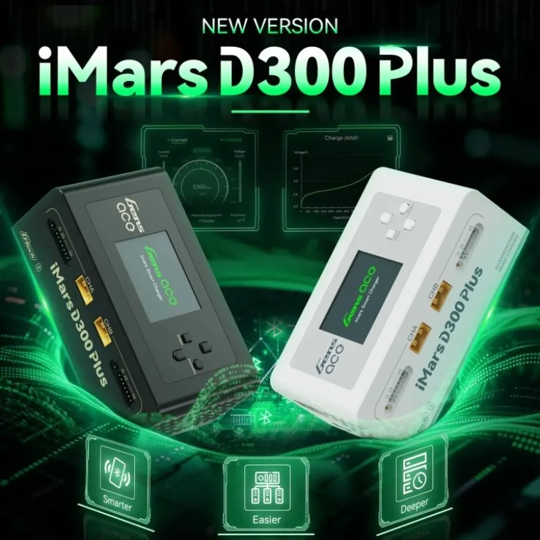 Gens ace GEA300WPLUS-EWG-tech iMars D300 Plus Smart Ladegerät Dual-Channel, weiß