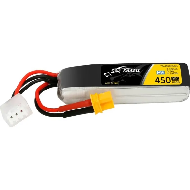 Gens ace TAA4502S95X3LTattu LiPo-Akku HV 2S 450mAh 95C 7,6V Longpack, XT30-Stecker