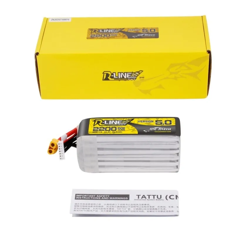 Gens ace TAA22006S15X6Tattu LiPo-Akku R-Line 5.0 22.2V 2200mah 6S 150C, XT60U-F
