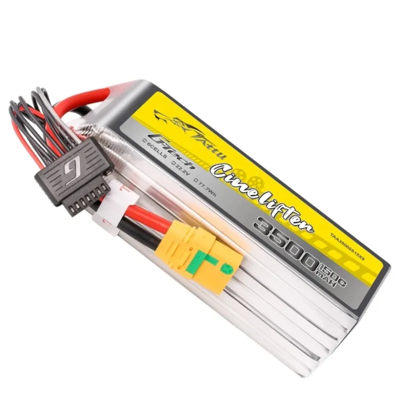 Gens ace TAA35006S15X9Tattu LiPo Akku 22.2V 3500mAh 150C 6S1P, Softcase XT90 Konzipiert für den 'Cinelifter X8'