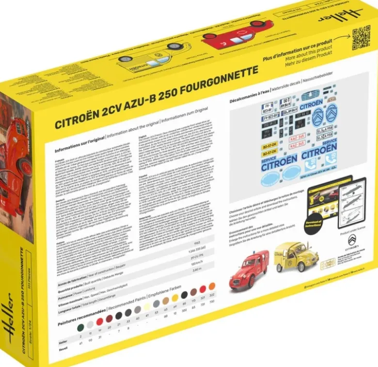 Heller 82701Citroen 2CV AZU-B 250 Fourgonnette Plastikbausatz in 1:24