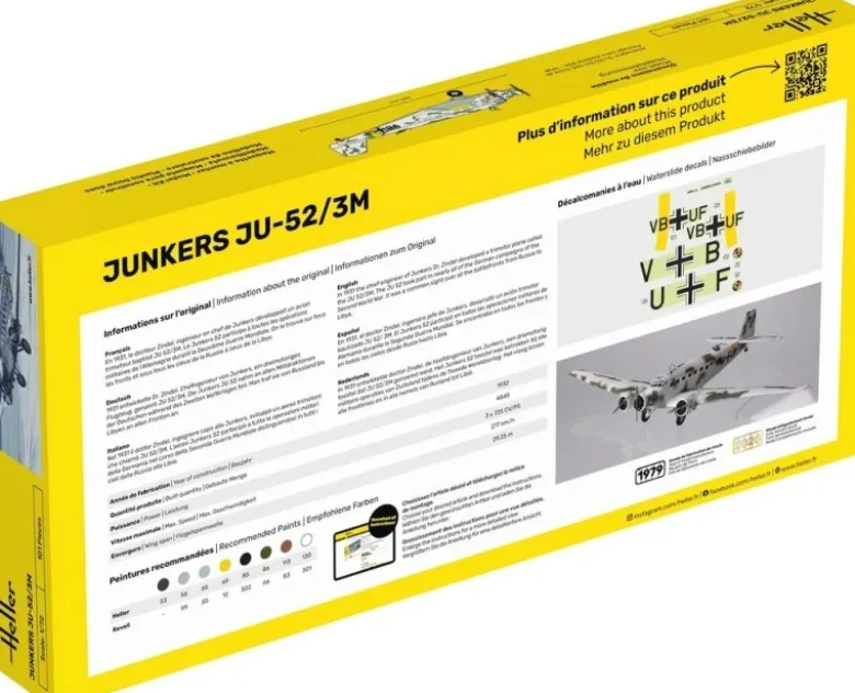 Heller 80380Ju-52/3m Plastikbausatz in 1:72