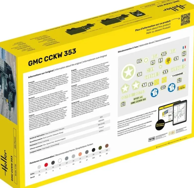 Heller 81121Logistikfahrzeug 'GMC CCKW 353' Plastikbausatz in 1:35