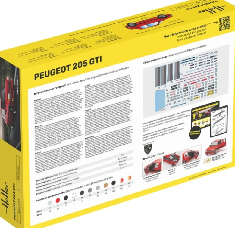 Heller 82705Peugeot 205 GTI Plastikbausatz in 1:24