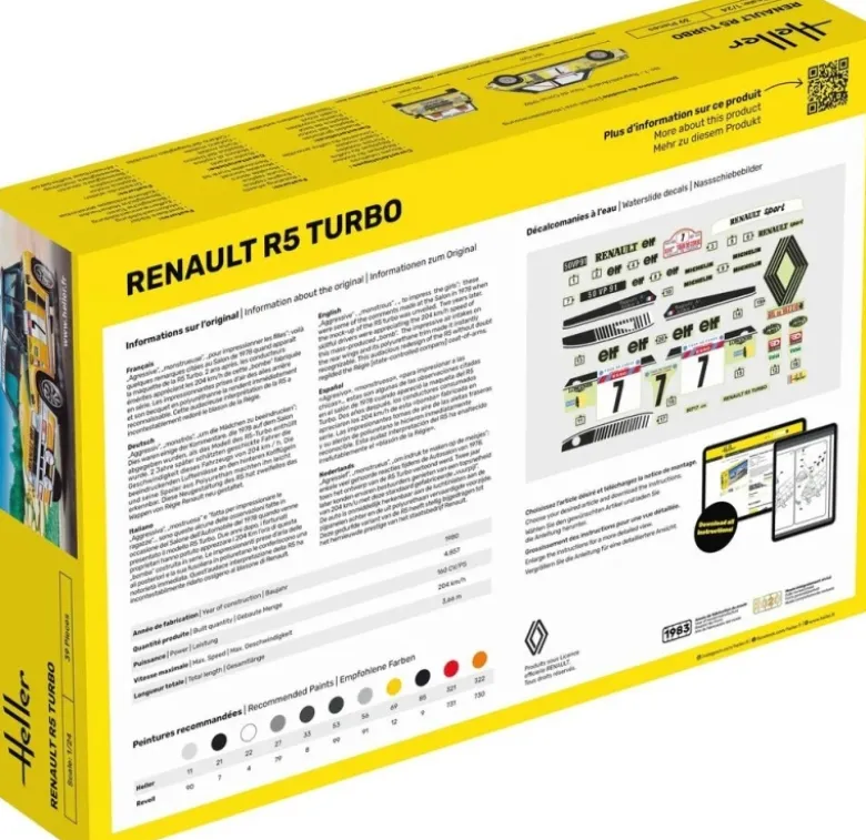 Heller 80717Renault R5 Turbo Plastikbausatz in 1:24
