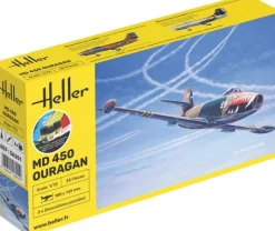 Heller 56201STARTER KIT MD 450 Ouragan Plastikbausatz in 1:72 inkl. Kleber, Pinsel und Hauptfarben